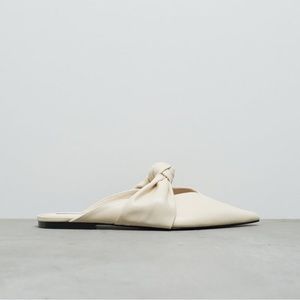 Used Zara Mules with Knot in Beige Cream size38- US 7.5